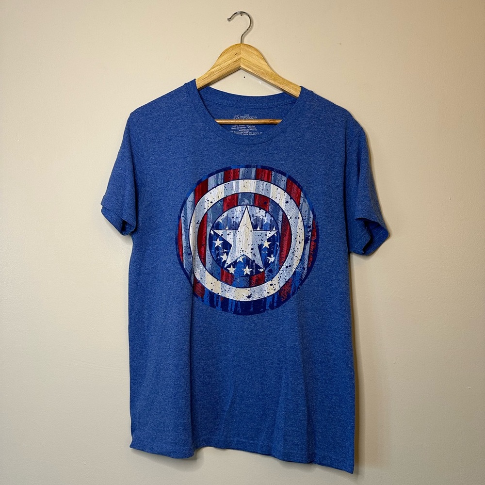 Disney Captain America Blue Shirt Size Medium